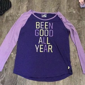An under armor purple loose long sleeve shirt